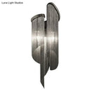 Modern abstract silver wall light with tassel aluminum shade living room