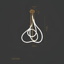 Modern abstract white & gold lines chandelier dining room light