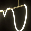 Modern abstract white & gold lines chandelier dining room light