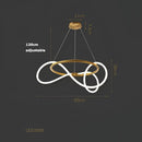 Modern abstract white & gold lines chandelier dining room light