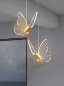 Modern acrylic butterfly led chandelier for bedroom pendant lighting