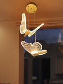Modern acrylic butterfly led chandelier for bedroom pendant lighting