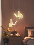 Modern acrylic butterfly led chandelier for bedroom pendant lighting