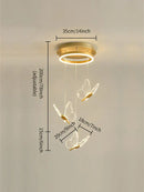 Modern acrylic butterfly led chandelier for bedroom pendant lighting