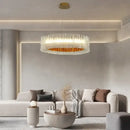 Modern acrylic ceiling chandelier gold ring light for dining room
