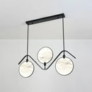 DecorBites™ Circular Fan Island Lamp: Modern Acrylic LED Suspension Light with Landscape Print – Perfect for Tearooms