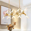 DecorBites™ Modern Acrylic Tube Island Pendant Light - 16/20 Lights - Black/White/Gold - Dining Room Ceiling Lighting