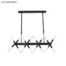 DecorBites™ Modern Acrylic Tube Island Pendant Light - 16/20 Lights - Black/White/Gold - Dining Room Ceiling Lighting