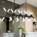 DecorBites™ Modern Acrylic Tube Island Pendant Light - 16/20 Lights - Black/White/Gold - Dining Room Ceiling Lighting