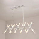 DecorBites™ Modern Acrylic Tube Island Pendant Light - 16/20 Lights - Black/White/Gold - Dining Room Ceiling Lighting