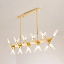 DecorBites™ Modern Acrylic Tube Island Pendant Light - 16/20 Lights - Black/White/Gold - Dining Room Ceiling Lighting