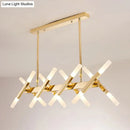 DecorBites™ Modern Acrylic Tube Island Pendant Light - 16/20 Lights - Black/White/Gold - Dining Room Ceiling Lighting