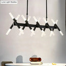 DecorBites™ Modern Acrylic Tube Island Pendant Light - 16/20 Lights - Black/White/Gold - Dining Room Ceiling Lighting