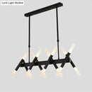 DecorBites™ Modern Acrylic Tube Island Pendant Light - 16/20 Lights - Black/White/Gold - Dining Room Ceiling Lighting
