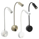 Modern adjustable gooseneck led bedside wall sconces bedroom reading lamp
