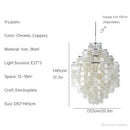 Modern aeolian bells shell chandelier living room pendant light