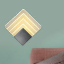 DecorBites™ Square LED Wall Sconce - 5.5/8" Width, Acrylic Light, Aged Silver/Black Finish