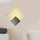 DecorBites™ Square LED Wall Sconce - 5.5/8" Width, Acrylic Light, Aged Silver/Black Finish