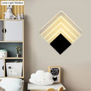 DecorBites™ Square LED Wall Sconce - 5.5/8" Width, Acrylic Light, Aged Silver/Black Finish