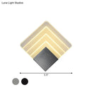DecorBites™ Square LED Wall Sconce - 5.5/8" Width, Acrylic Light, Aged Silver/Black Finish