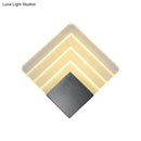 DecorBites™ Square LED Wall Sconce - 5.5/8" Width, Acrylic Light, Aged Silver/Black Finish