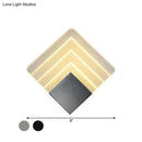 DecorBites™ Square LED Wall Sconce - 5.5/8" Width, Acrylic Light, Aged Silver/Black Finish