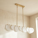 Modern Alabaster Linear Chandelier