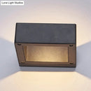 DecorBites™ Modern Aluminum LED Wall Sconce Light Fixture - Square Shade Design, Warm/White Light, Black Finish for Porch