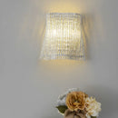 DecorBites™ Modern Aluminum Tapered Wall Lamp - 2-Light Chrome Wall Mount with Crystal Beaded Strand