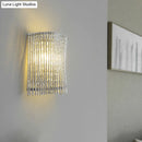 DecorBites™ Modern Aluminum Tapered Wall Lamp - 2-Light Chrome Wall Mount with Crystal Beaded Strand