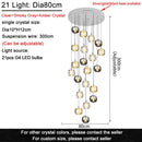 Modern amber and gold crystal led ceiling chandelier living room
