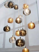 Modern amber and gold crystal led ceiling chandelier living room