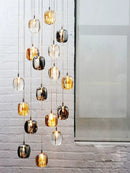 Modern amber and gold crystal led ceiling chandelier living room