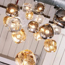Modern amber and gold crystal led chandelier living room pendant