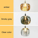 Modern amber and gold crystal led chandelier living room pendant light