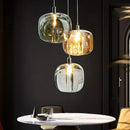 Modern amber and gold crystal led chandelier staircase pendant light