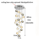 Modern amber and gold crystal led chandelier staircase pendant light