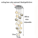 Modern amber and gold crystal led chandelier staircase pendant light