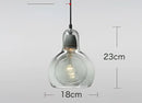 Modern amber and gray glass pendant lights for dining room