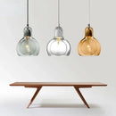 Modern amber and gray glass pendant lights for dining room