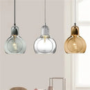 Modern amber and gray glass pendant lights for dining room