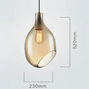 Modern amber & blue glass pendant lights for kitchen