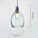 Modern amber & blue glass pendant lights for kitchen