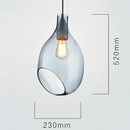 Modern amber & blue glass pendant lights for kitchen