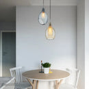 Modern amber & blue glass pendant lights for kitchen