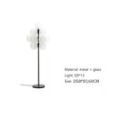 Modern amber bubble glass floor and table lamp set living room