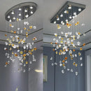 Modern amber & clear crystal dining chandelier living room light