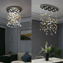 Modern amber & clear crystal dining chandelier living room light