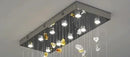 Modern amber & clear crystal dining chandelier living room light