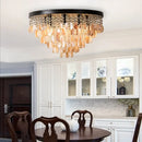 Modern amber & clear crystal led ceiling lamps for living room